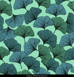 leaves pattern flat classical repeating handdrawn decor