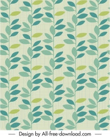 leaves pattern retro colorful flat sketch