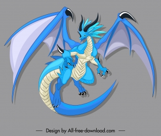 legendary dragon icon colored cartoon character design