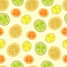 lemon background colorful slice icons repeating decoration