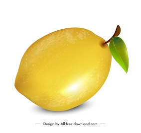 lemon fruit icon shiny bright yellow design