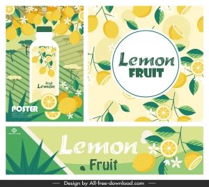 lemon juice advertising banner bright colorful classic decor