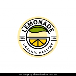 lemonade logotype colored flat design slice sketch