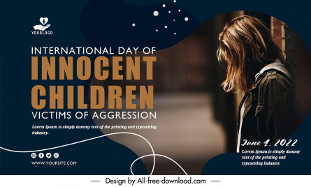 lets join hands to protect children banner template dark modern realistic design