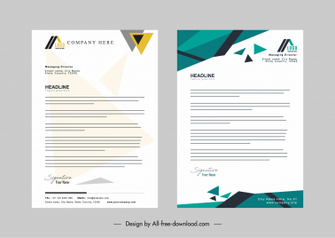 letterhead corporate identity dynamic geometric decorated template