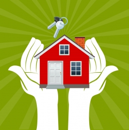 life demand concept hand holding house icon