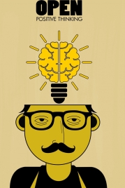 lifestyle background man head lightbulb brain icons decor