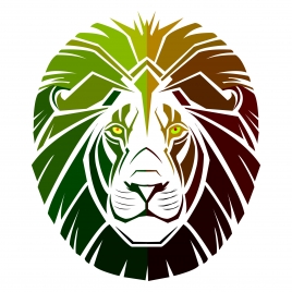 lion decoration icon design with portrait style