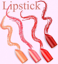 lipsticks advertising curved painted lines decor