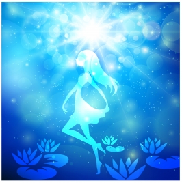 little fairy blue light fantasy abstract background