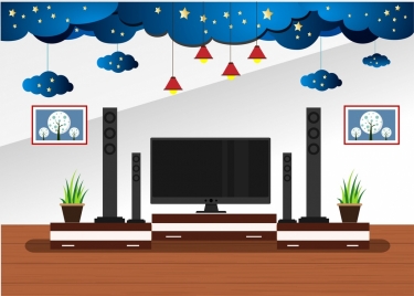 living room decor design 3d cloud stars decoration