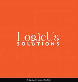 logicus solutions logo template flat texts elegance