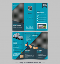 logistic brochure template dark geometry vehicle shipper decor