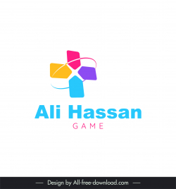 logo ali hassan game template symmetric cross curve