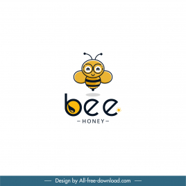 logo bee cute flat cartoon character sketch