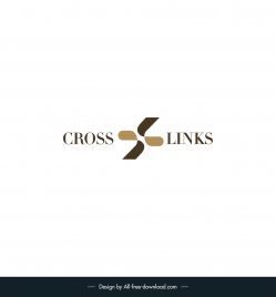 logo company crosslinks template symmetric flat texts design
