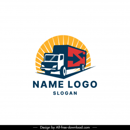 logo courier sign icon 3d truck sketch