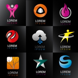 logo design element on black square sections
