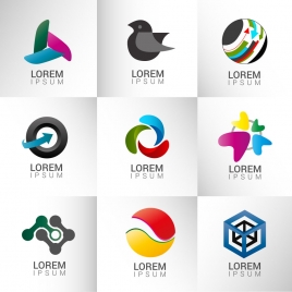 logo design elements illustration with abstract shapes