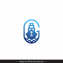 logo g cargo ship template modern flat isolation geometric design