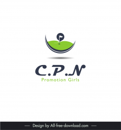 logo golf cpn promotion girls template flat golf course texts sketch