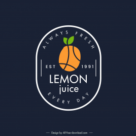 logo juice template flat dark lemon fruit