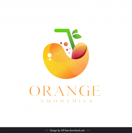 logo juice template flat orange fruit straw