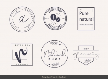 logo label templates simple classical flat shapes
