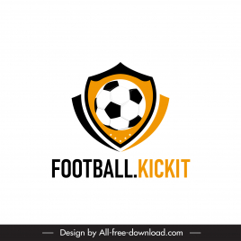 logo media platform football template symmetric ball shield sketch