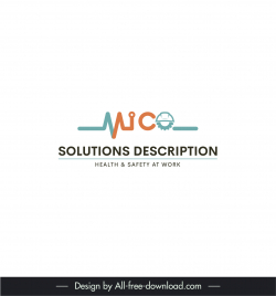 logo mico solutions description template flat elegant stylized text line sketch