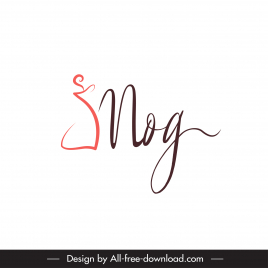 logo mog signature template flat calligraphic stylized text sketch