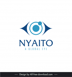 logo nyaito global eye template flat symmetric geometric shape sketch