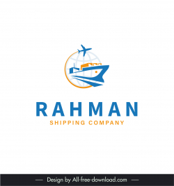 logo rahman template  airplane ship globe sketch