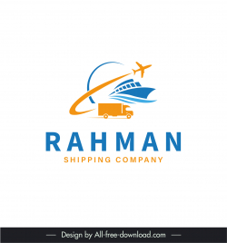 logo rahman template dynamic truck airplane ship sketch