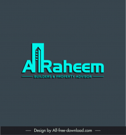 logo real estate al raheem template flat texts building sketch