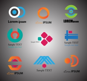 logo sets design with modern abstract style