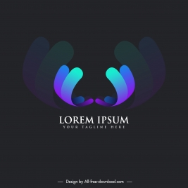 logo template modern colored symmetric 3d abstract shape