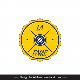 logo x la fame clothing logo template flat classical symmetric design sewing tools sketch