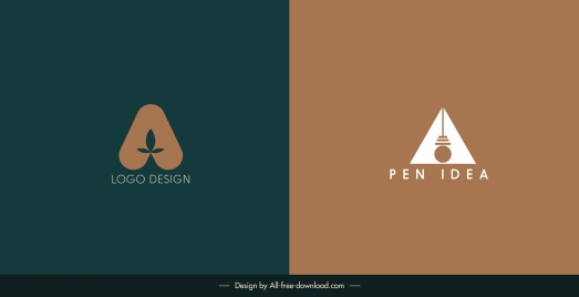 logotype templates dark classic flat symmetric shapes
