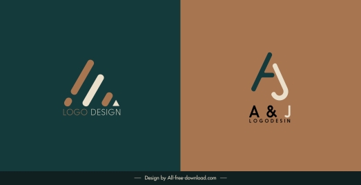 logotype templates shoe texts shapes decor flat design