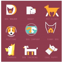 logotypes collection design with various dog emblems