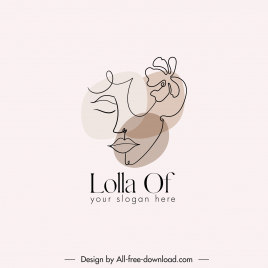 lolla of logo template handdrawn lady face sketch