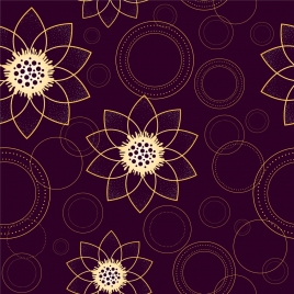 lotus background circle decoration repeating sketch