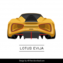 lotus evija car model icon modern symmetric back view design