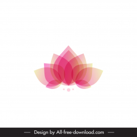 lotus logo icon blurred blooming outline