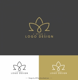 lotus logo template flat symmetric handdrawn shape
