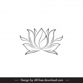 lotus logotype black white flat dynamic handdrawn outline
