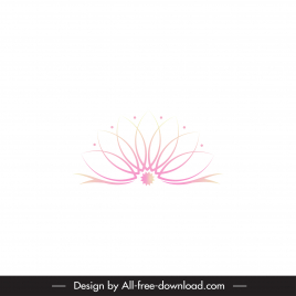 lotus logotype flat pink symmetrical outline