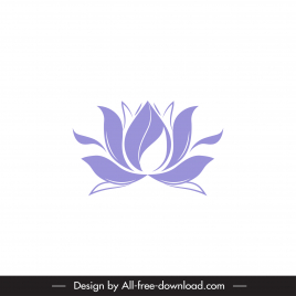 lotus sign icon flat classical symmetric shape outline