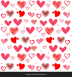 love background template flat handdrawn hearts layout